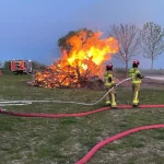 Gerodete Bäume in Ballenstedt brannten